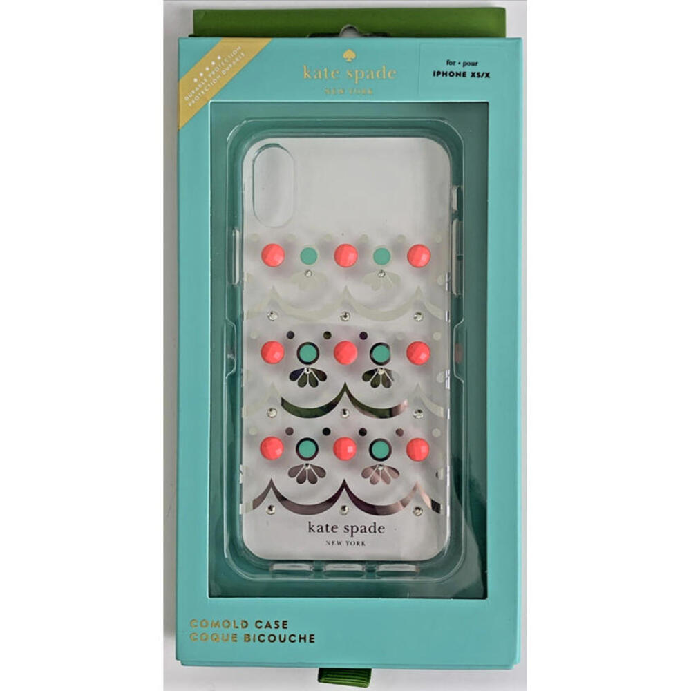 Kate Spade New York Clear Multi Colored Embellished Cell Phone Case IPhone XS/X